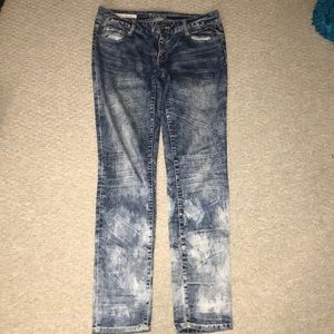 Acid wash super skinny jeans
